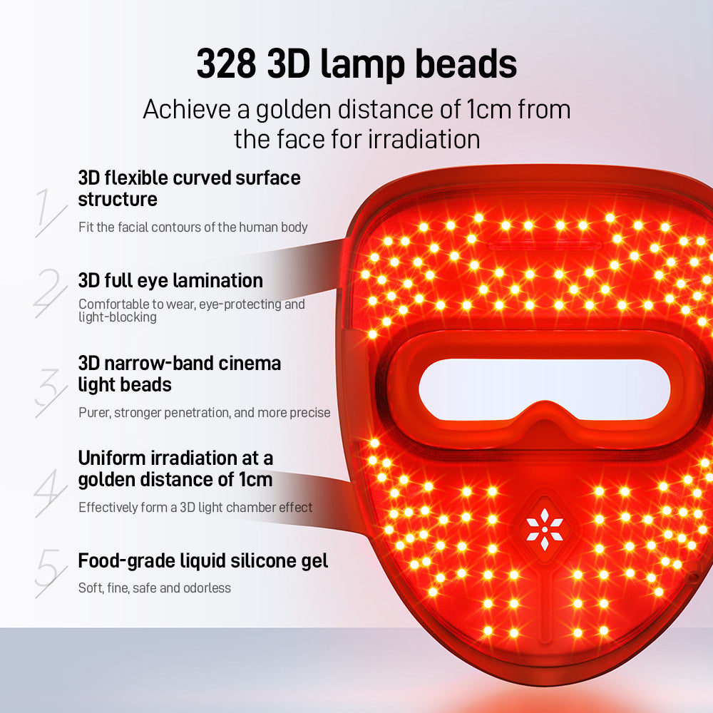 3D Red Light Therapy Face Mask – 4 Modes for Anti-Aging & Skin Rejuvenation