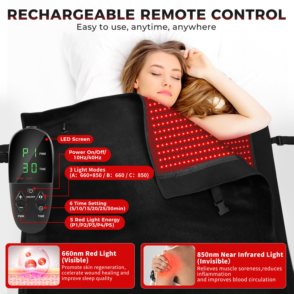 Full Body Red Light Therapy Blanket – Heated Recovery & Rejuvenation
